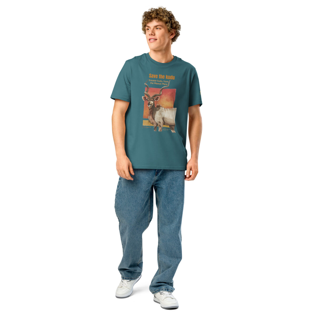 Unisex organic ribbed neck t-shirt, Save the Kudu - Image 35