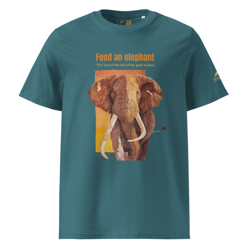 Unisex organic ribbed neck t-shirt, Save th eelephant (Tim) - Image 17