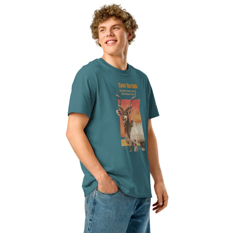Unisex organic ribbed neck t-shirt, Save the Kudu - Image 34