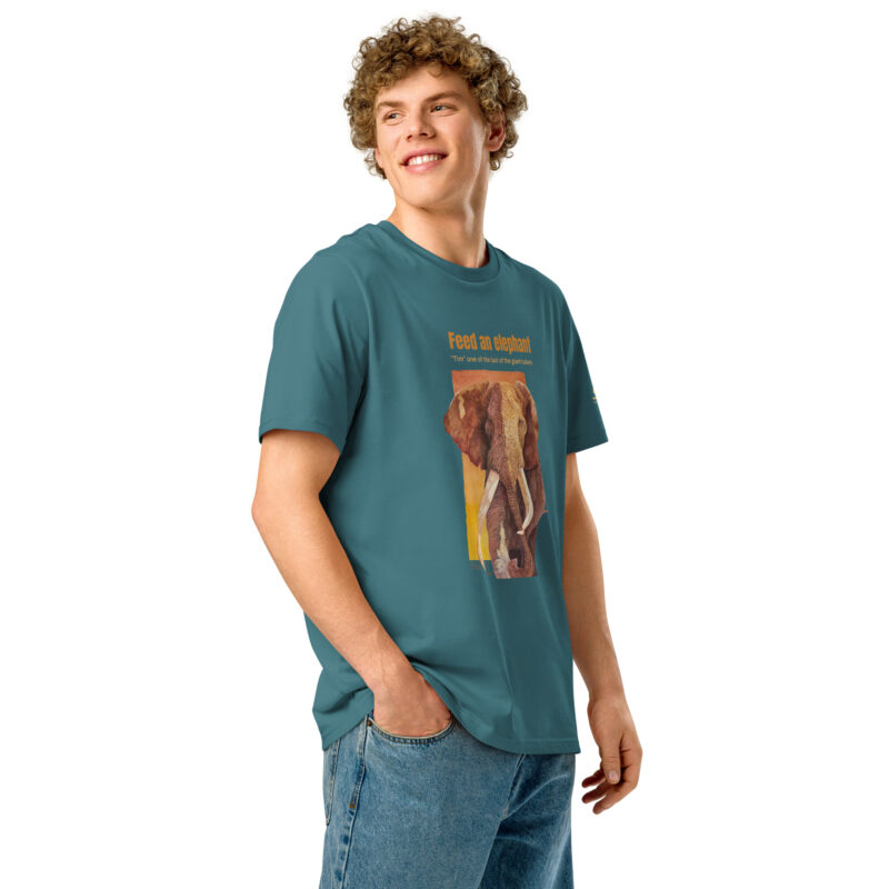 Unisex organic ribbed neck t-shirt, Save th eelephant (Tim) - Image 43