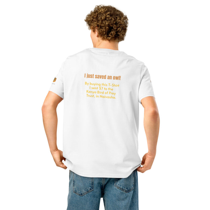 Unisex organic ribbed neck t-shirt, Eagle owl - Image 27