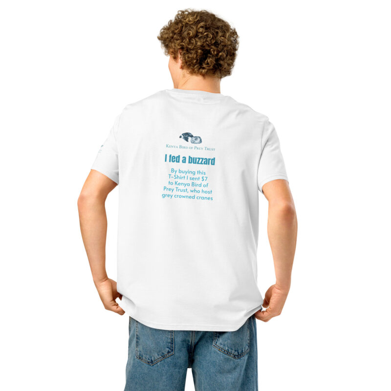 Unisex organic ribbed neck t-shirt, save the cranes - Image 21