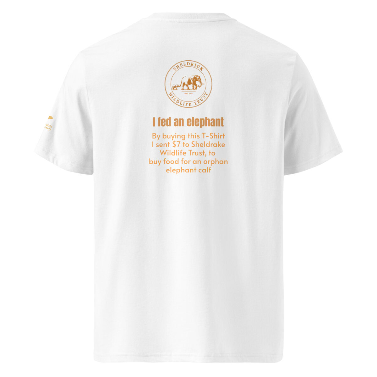 Unisex organic ribbed neck t-shirt, Save th eelephant (Tim) - Image 26
