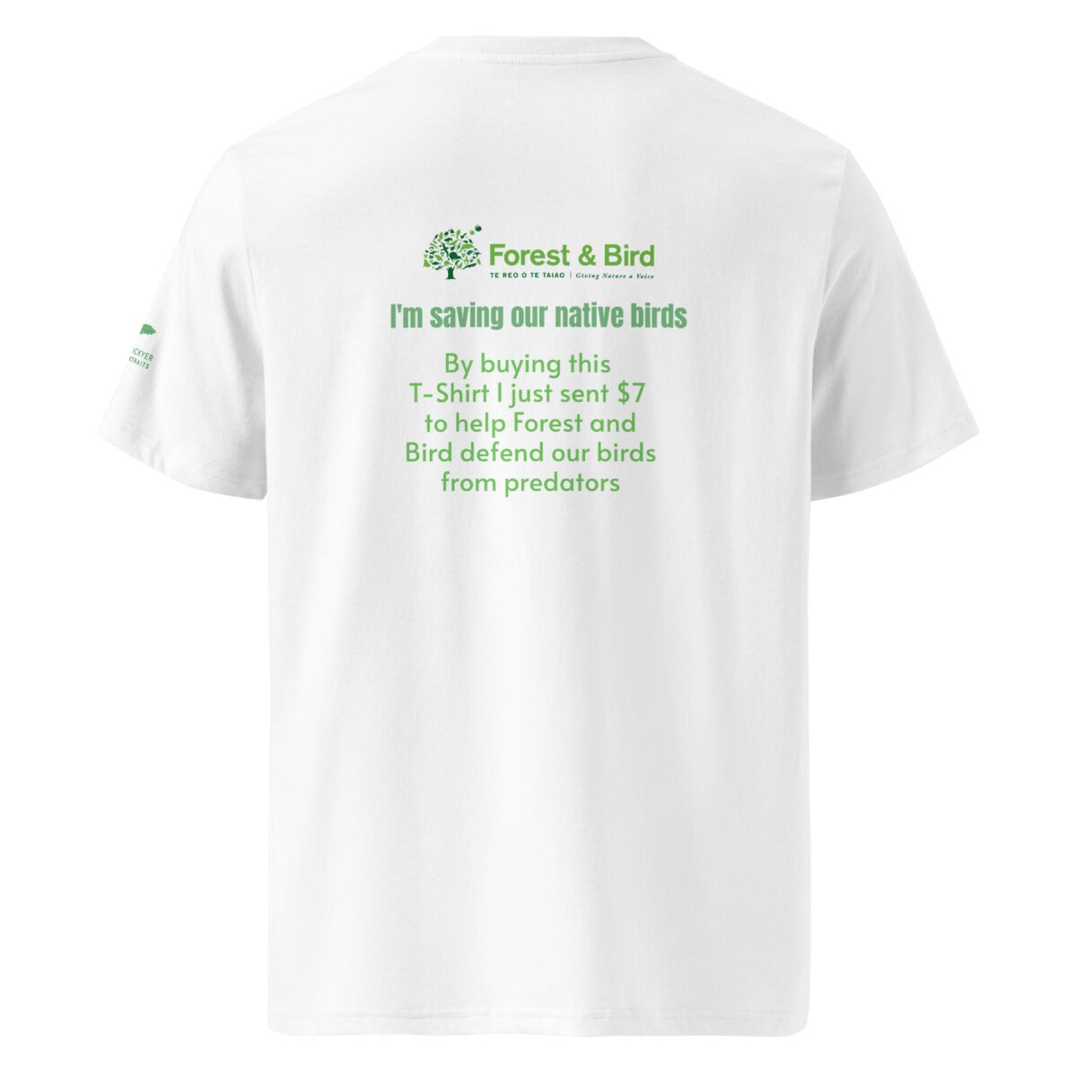 Unisex organic ribbed neck t-shirt, save New Zealand's birds - Image 17