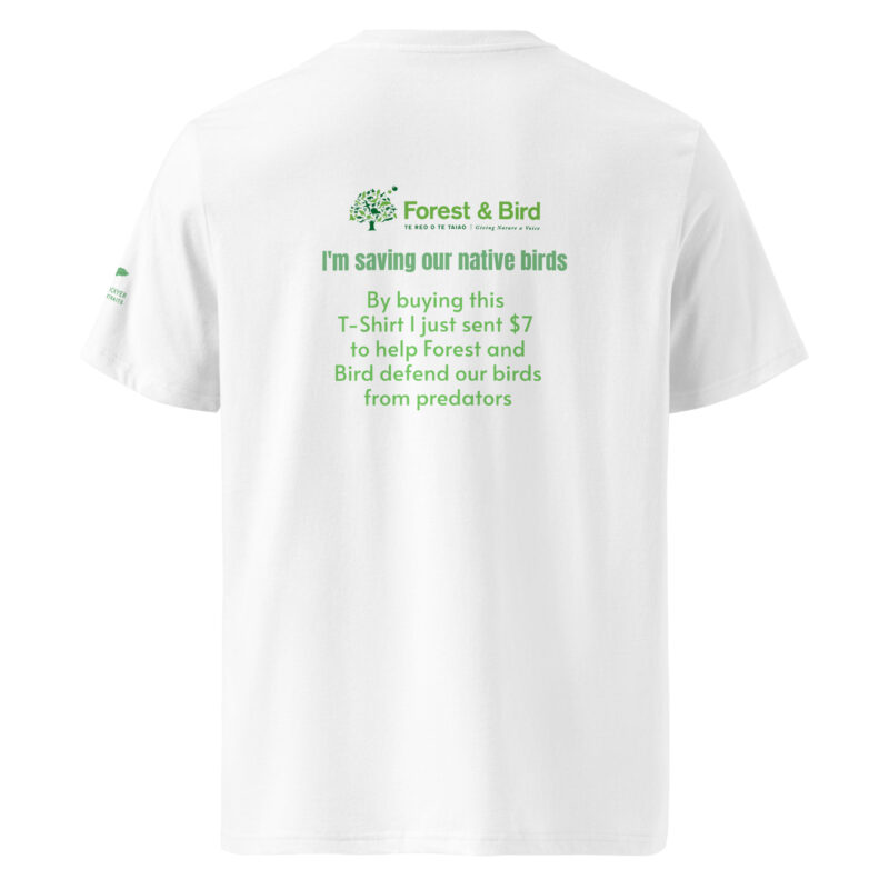 Unisex organic ribbed neck t-shirt, save New Zealand's birds - Image 17