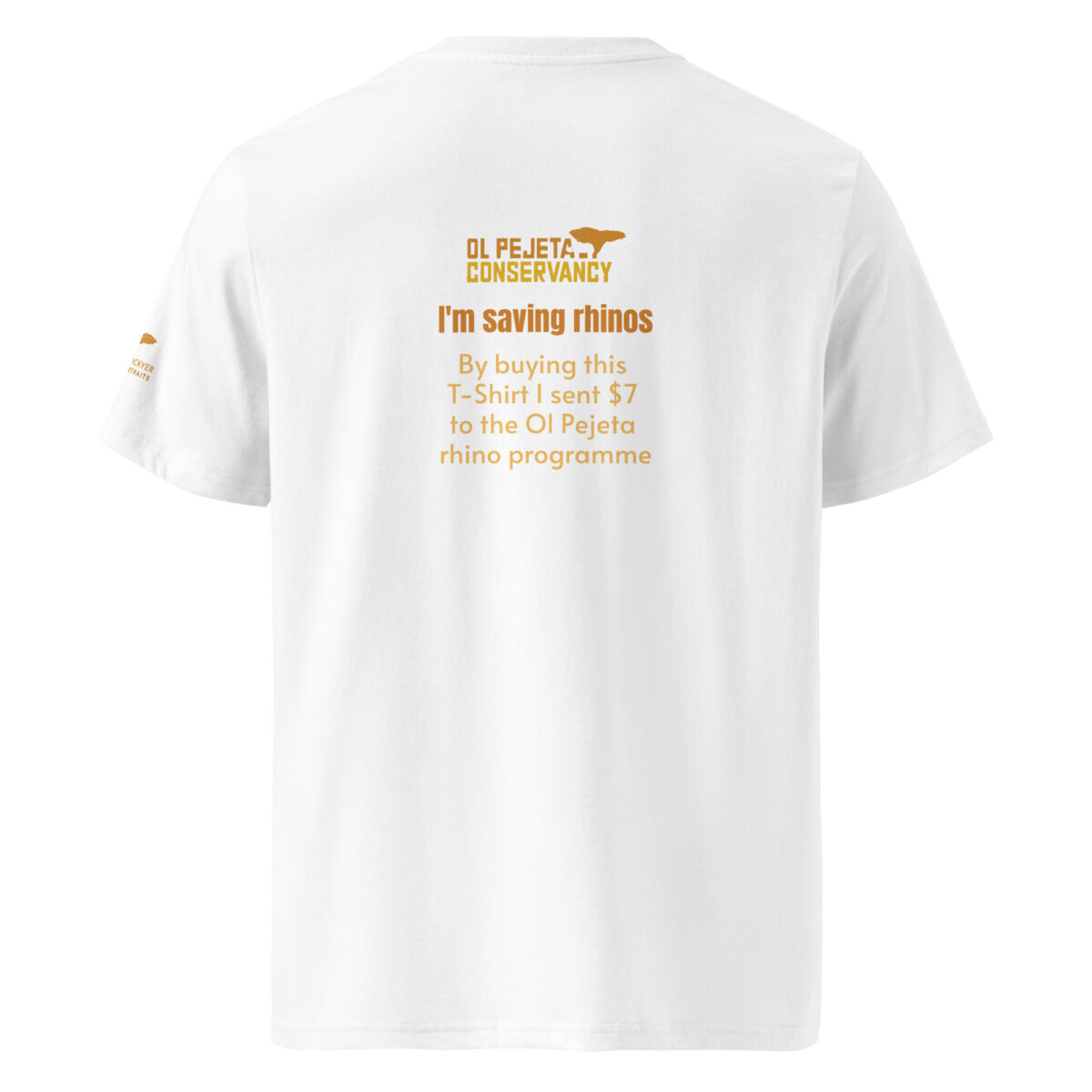 Unisex organic ribbed neck t-shirt, save the rhino - Image 26