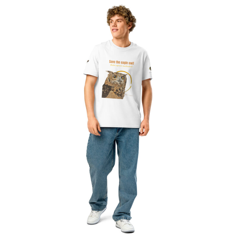 Unisex organic ribbed neck t-shirt, Eagle owl - Image 26