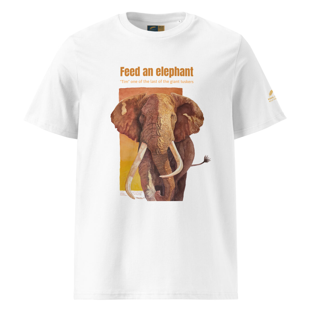 Unisex organic ribbed neck t-shirt, Save th eelephant (Tim) - Image 27