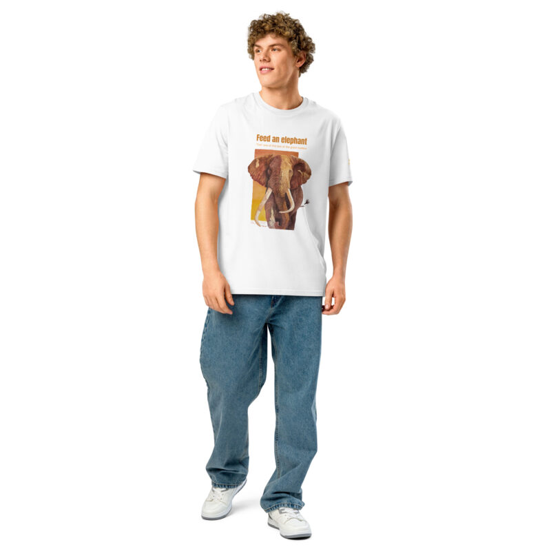 Unisex organic ribbed neck t-shirt, Save th eelephant (Tim) - Image 53