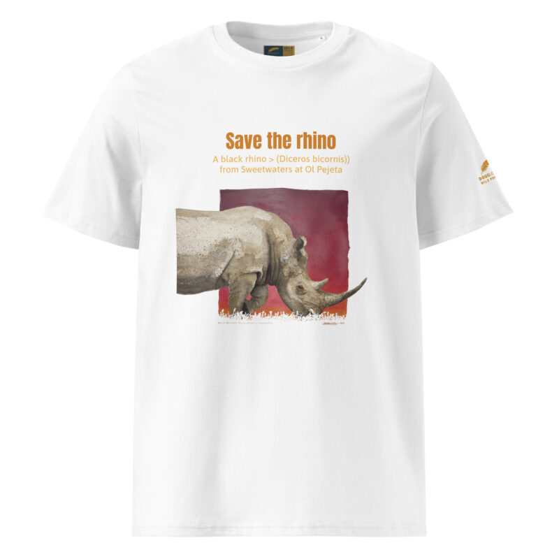 Unisex organic ribbed neck t-shirt, save the rhino - Image 27