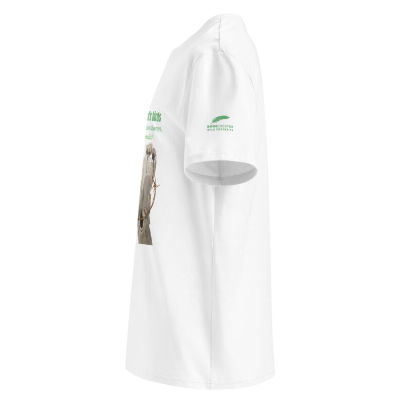 Unisex organic ribbed neck t-shirt, save New Zealand's birds (waxeye) - Image 27
