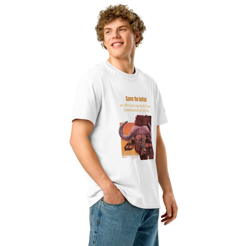 Unisex organic ribbed neck t-shirt, save th ebuffalo - Image 16