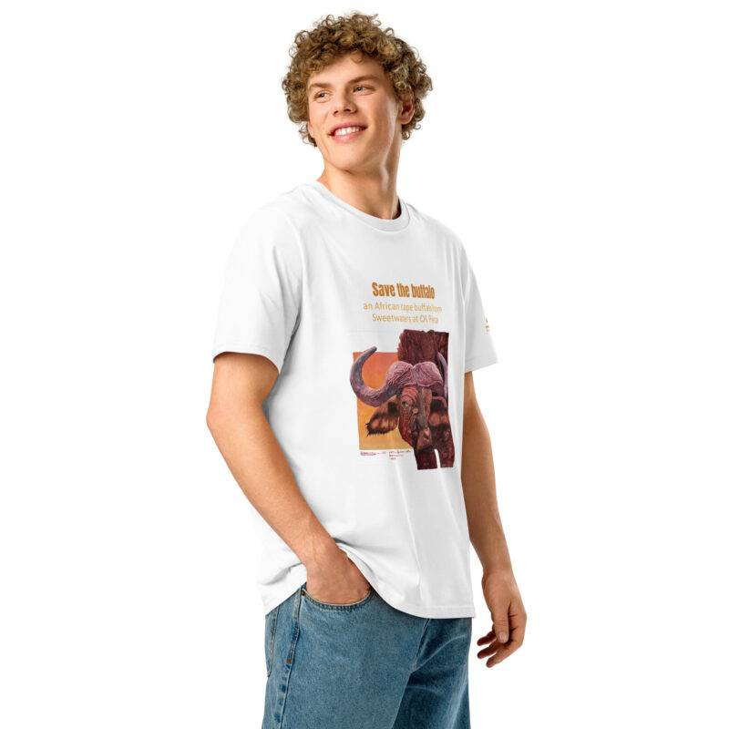 Unisex organic ribbed neck t-shirt, save th ebuffalo - Image 13