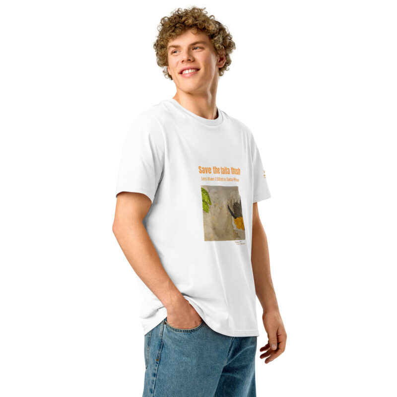 Unisex organic ribbed neck t-shirt, save the Taita thrush - Image 16
