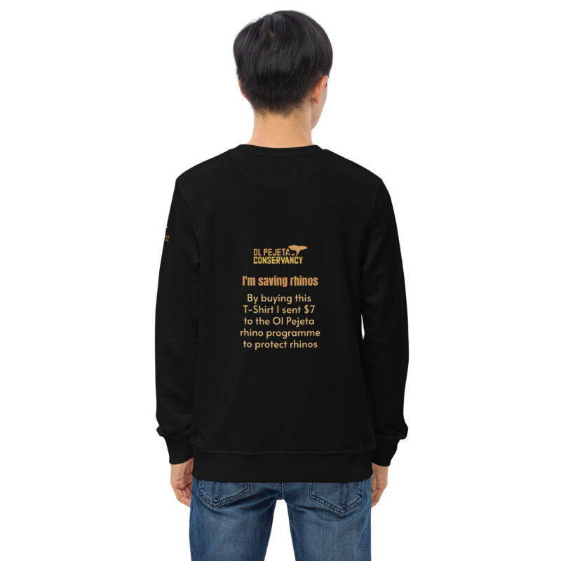 Unisex organic sweatshirt, save the rhino - Image 3