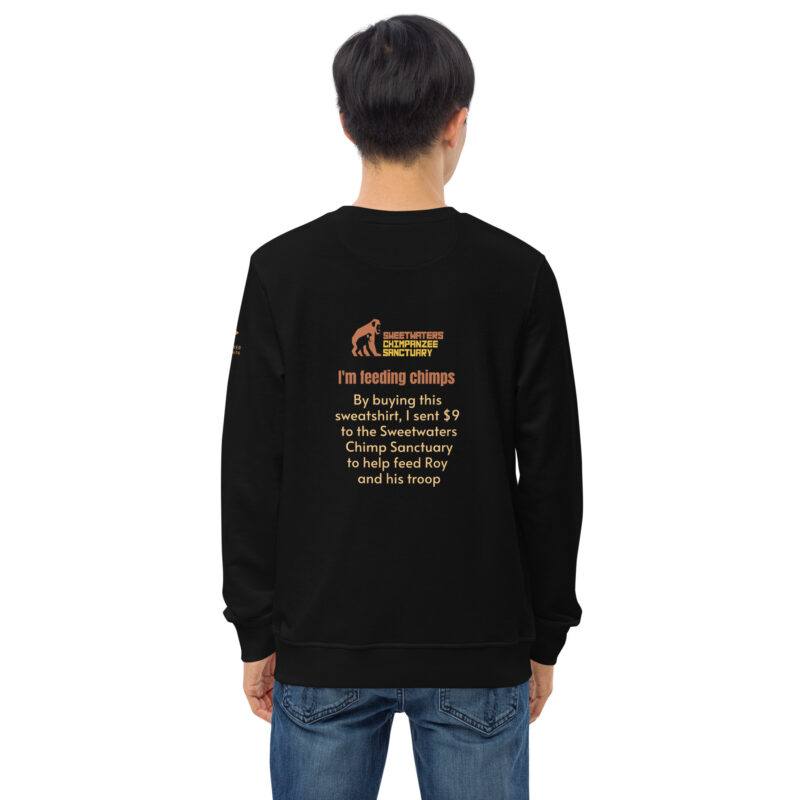 Unisex organic sweatshirt, Go feed a chimp - Image 15