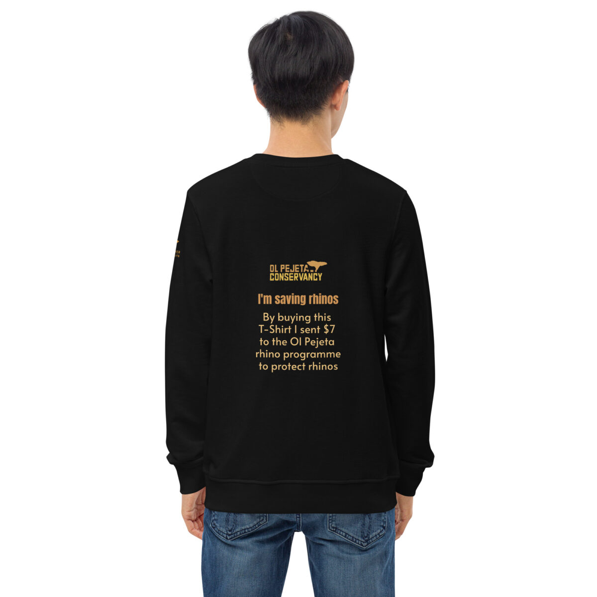 Unisex organic sweatshirt, save the rhino - Image 18