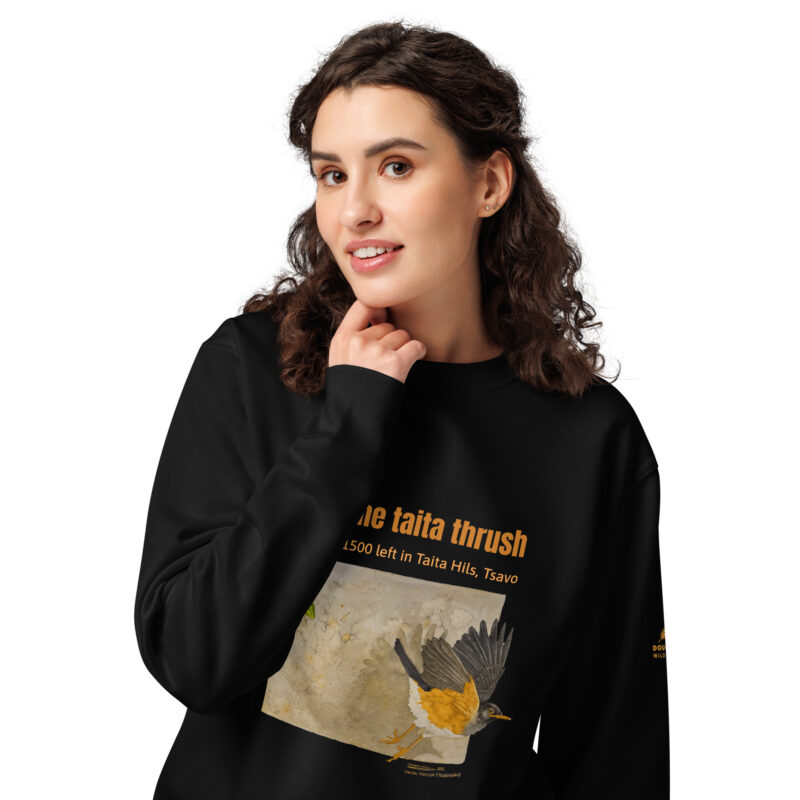 Unisex organic sweatshirt 2, Save the Taita thrush - Image 3