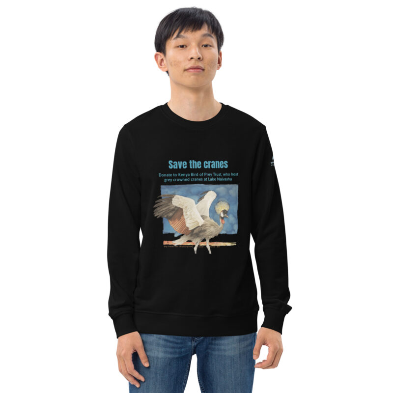Unisex organic sweatshirt, save the cranes - Image 14