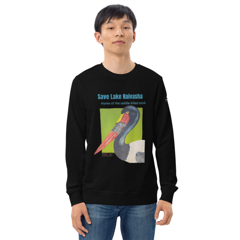 Unisex organic sweatshirt, save the saddle-billed stork - Image 17