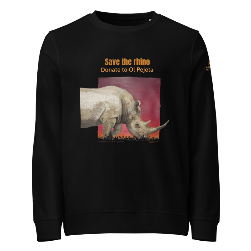 Unisex organic sweatshirt, save the rhino - Image 3