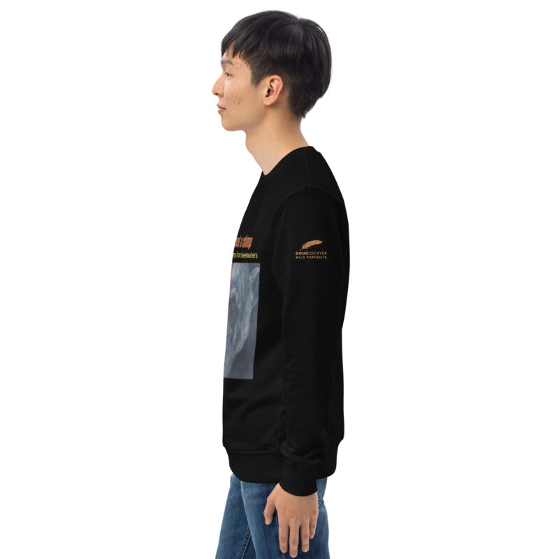 Unisex organic sweatshirt, Go feed a chimp - Image 16