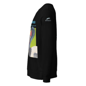 Unisex organic sweatshirt, save Lake Naivasha (saddle-billed stork)