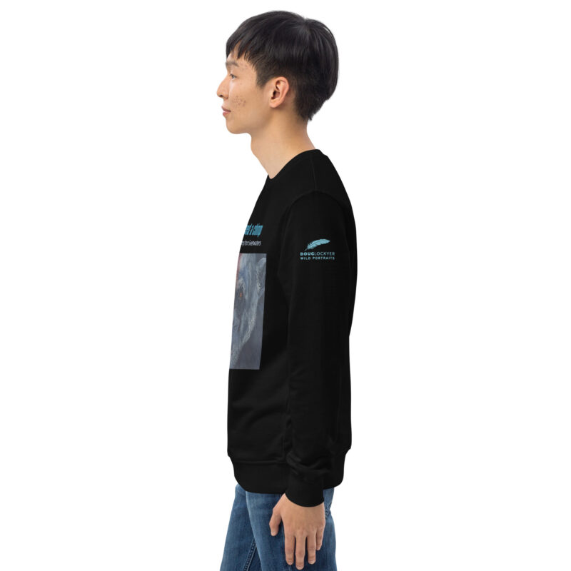 Unisex organic sweatshirt, Go feed a chimp - Image 19