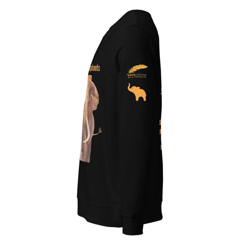 Unisex organic sweatshirt, Save the elephants ("Tim") - Image 2