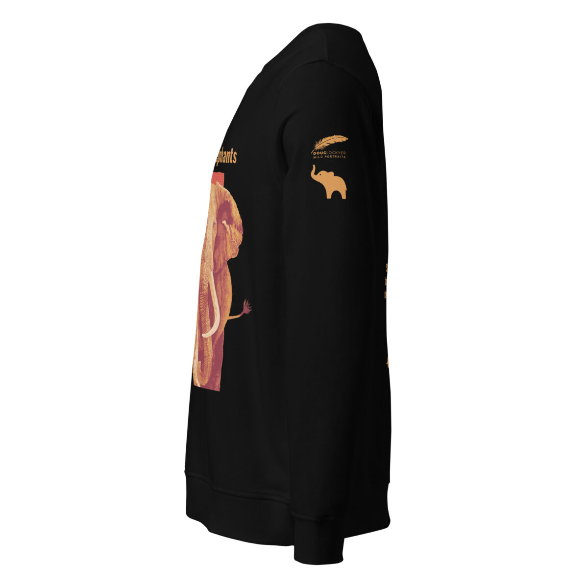 Unisex organic sweatshirt, Save the elephants (posterized art of "Tim",one of te last of thegiant tuskers. - Image 30