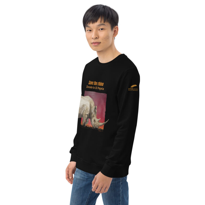 Unisex organic sweatshirt, save the rhino - Image 5