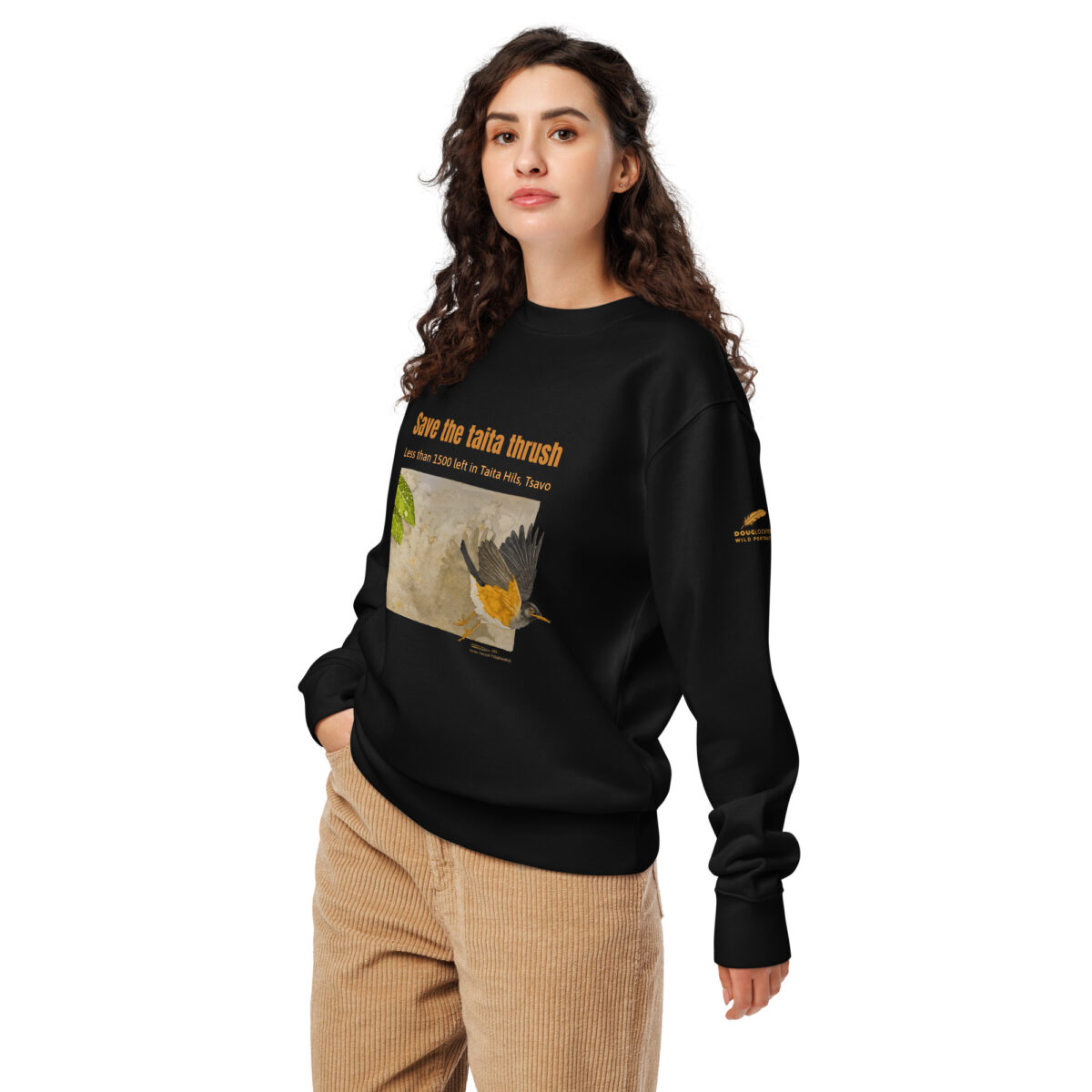 Unisex organic sweatshirt 2, Save the Taita thrush - Image 4