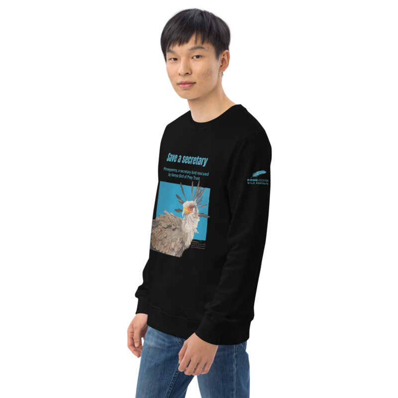 Unisex organic sweatshirt, save asecretary (Moneypenny) - Image 20