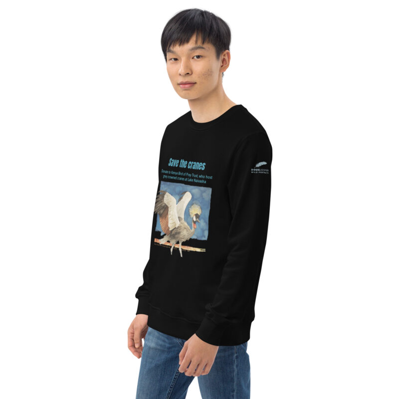 Unisex organic sweatshirt, save the cranes - Image 17