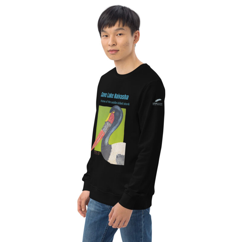 Unisex organic sweatshirt, save the saddle-billed stork - Image 20
