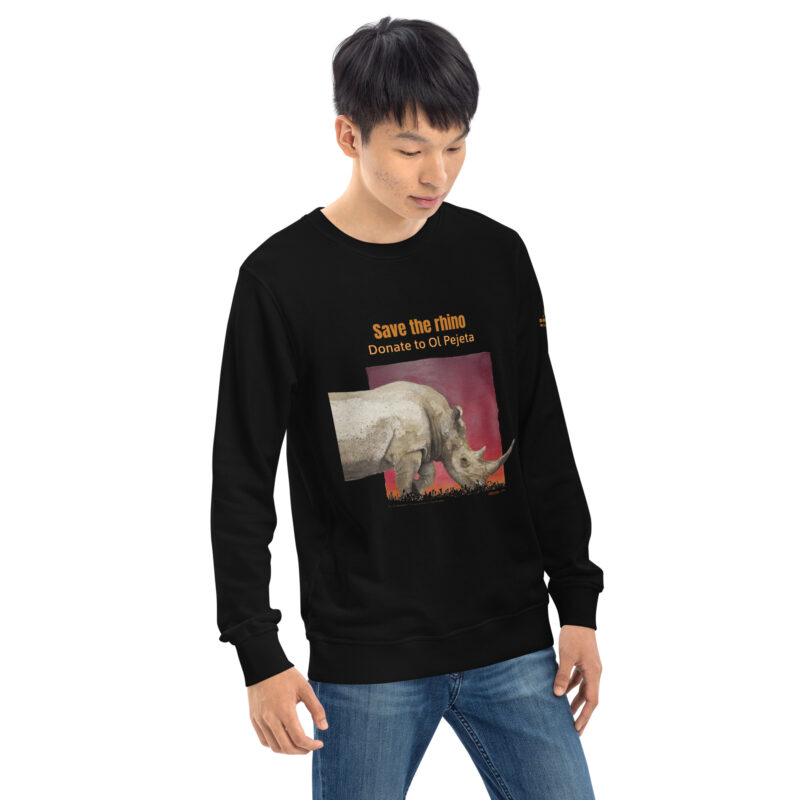 Unisex organic sweatshirt, save the rhino - Image 7