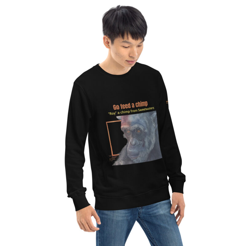 Unisex organic sweatshirt, Go feed a chimp - Image 19