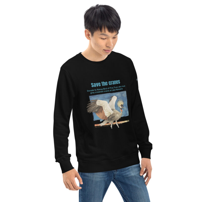 Unisex organic sweatshirt, save the cranes - Image 19