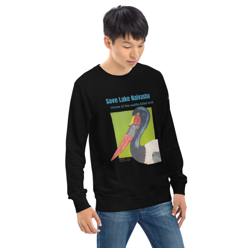 Unisex organic sweatshirt, save the saddle-billed stork - Image 22