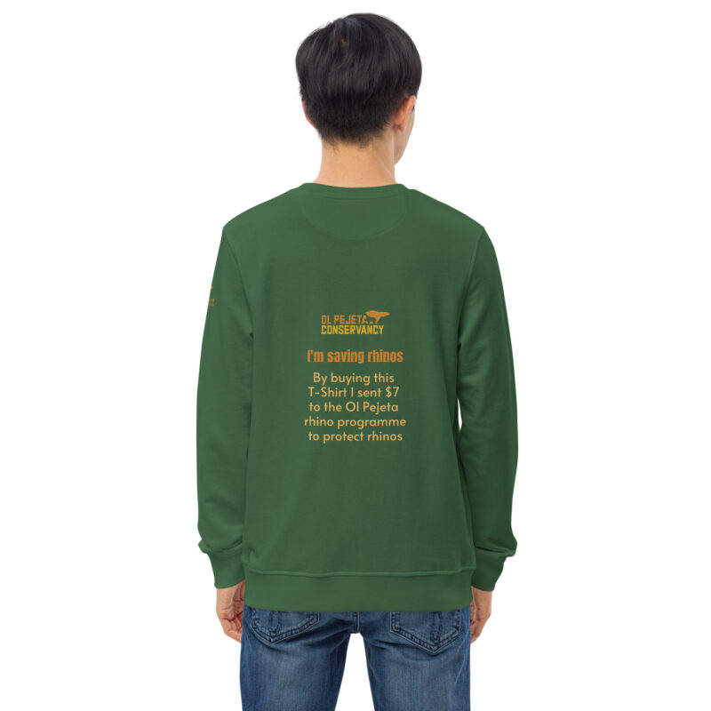 Unisex organic sweatshirt, save the rhino - Image 39