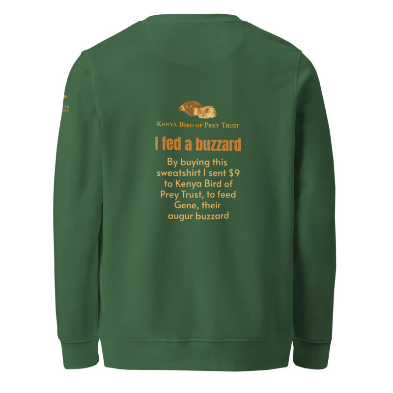 Unisex organic sweatshirt, save Lake Naivasha (saddle-billed stork) - Image 13