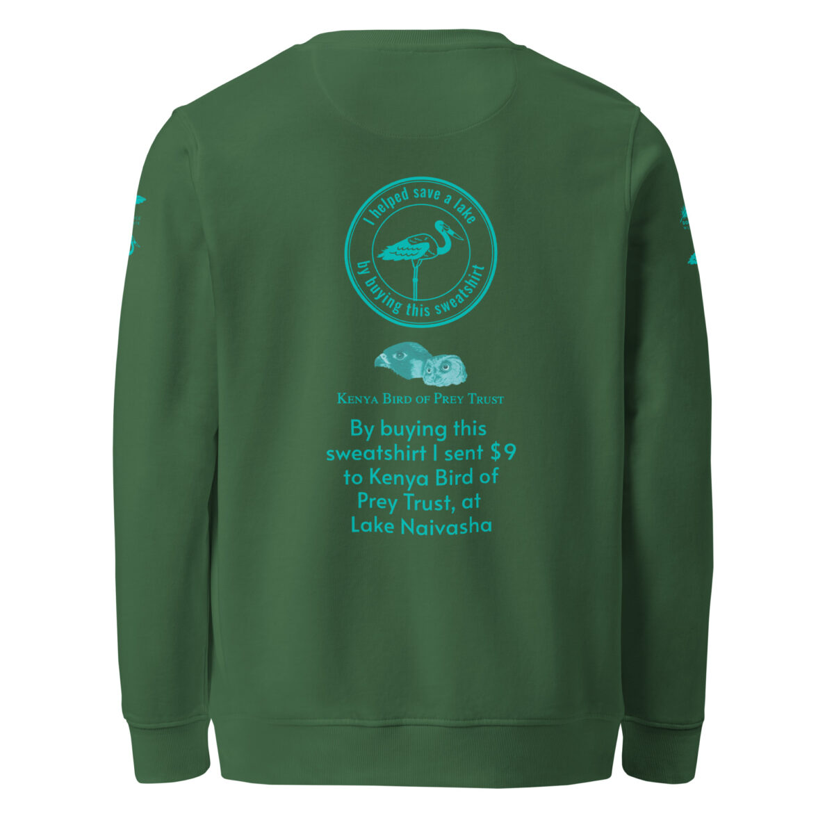 Unisex organic sweatshirt, save Lake Naivasha (saddle-billed stork) - Image 114
