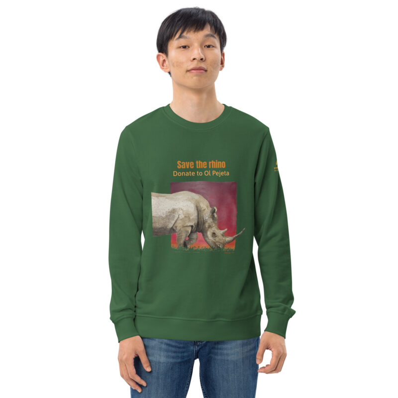 Unisex organic sweatshirt, save the rhino - Image 38