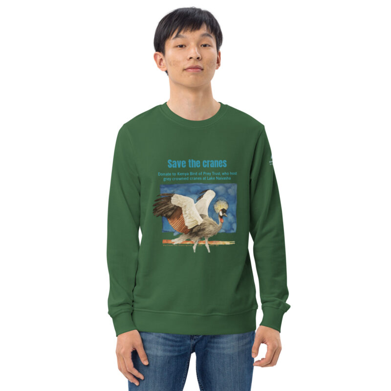 Unisex organic sweatshirt, save the cranes - Image 35