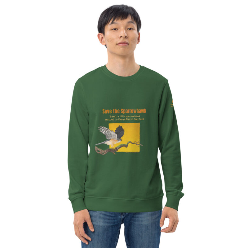 Unisex organic sweatshirt, save the sparrowhawk - Image 38