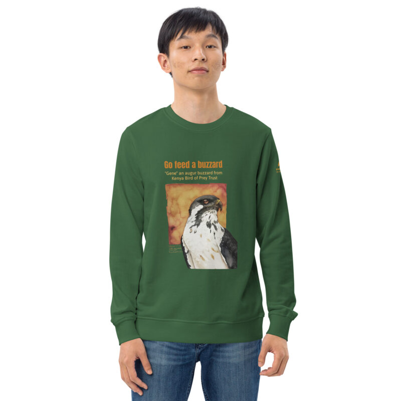 Unisex organic sweatshirt, save Lake Naivasha (Grey-crowned crane) - Image 38