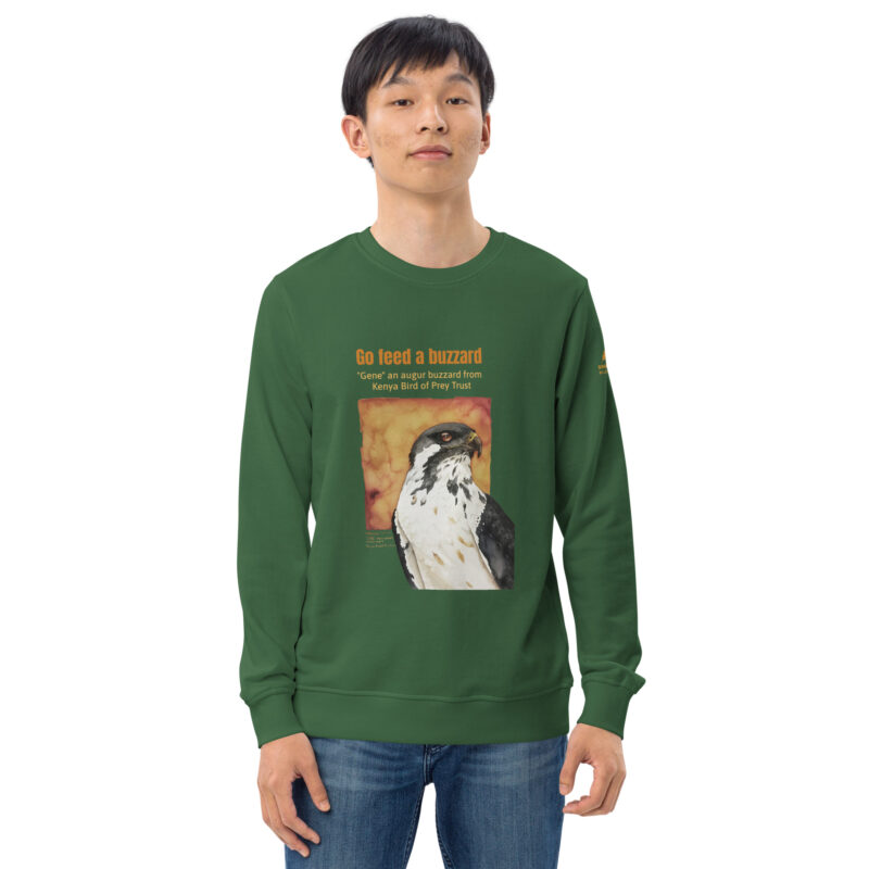 Unisex organic sweatshirt, save Lake Naivasha (saddle-billed stork) - Image 38