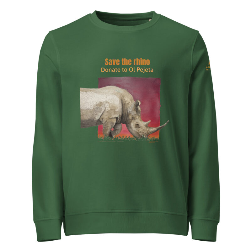 Unisex organic sweatshirt, save the rhino - Image 12