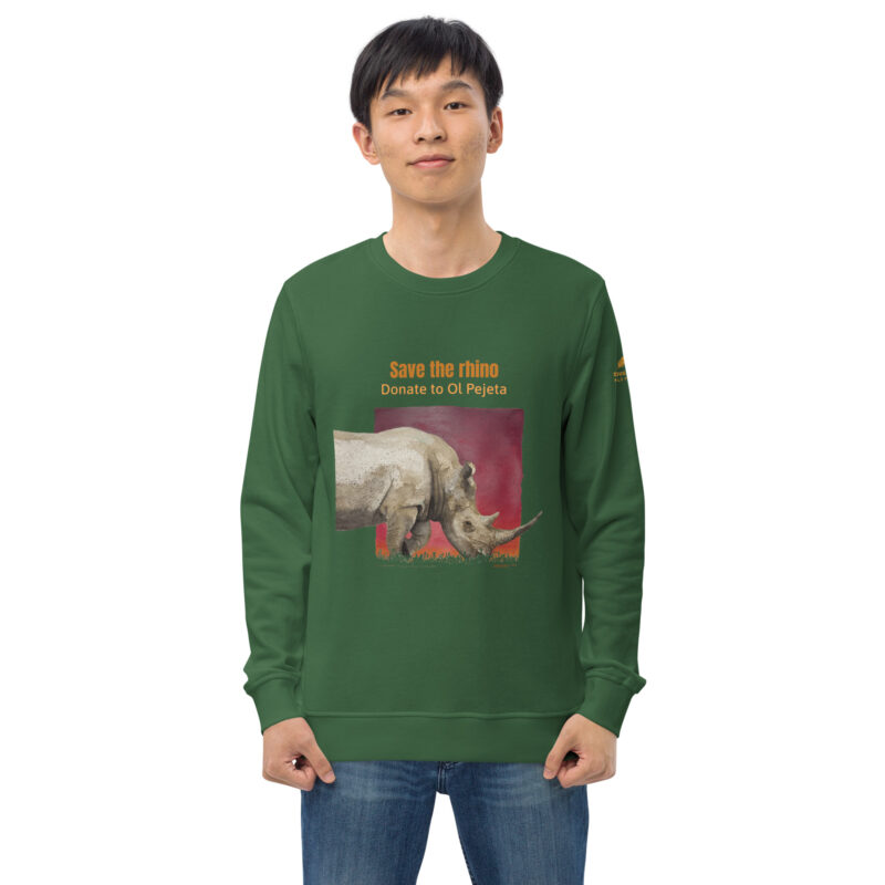 Unisex organic sweatshirt, save the rhino - Image 37