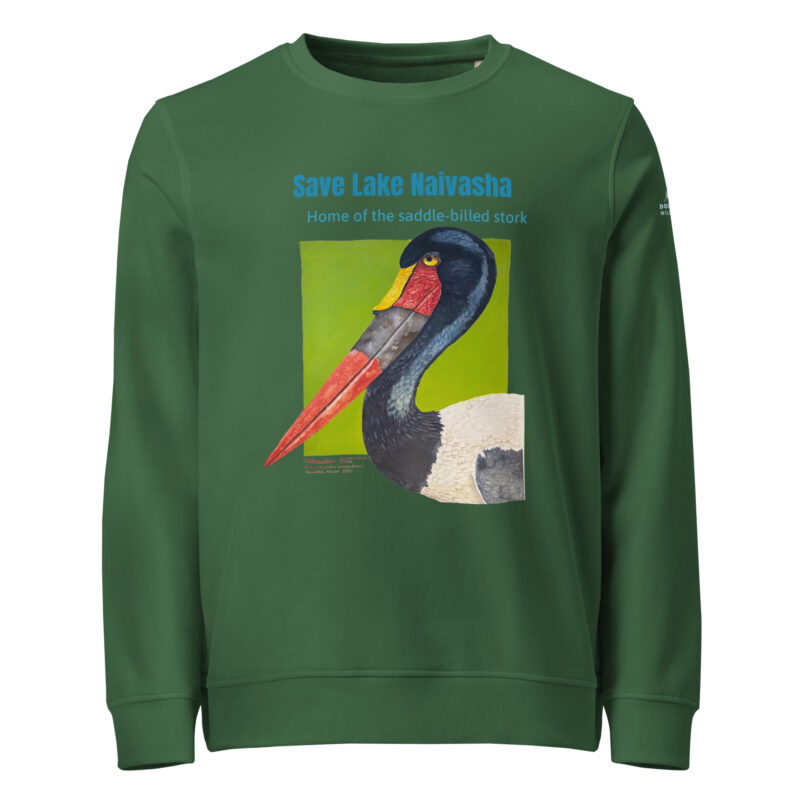 Unisex organic sweatshirt, save the saddle-billed stork - Image 12